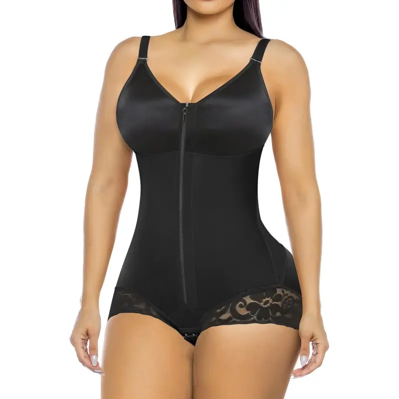 Women's Colombian Style Shapewear Bodysuit with Built-in Bra, a Soft Compression Garment for Postpartum Tummy Control and Everyday Sculpting, Fabric, Fit, Minimalist, Breathable Fabric, Lightweight, Solid, 1-Piece, Body Slimming, Casual, Apparel