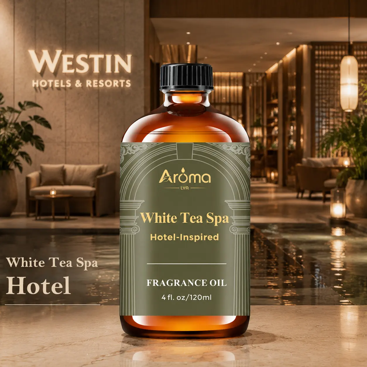 Hotel Diffuser Oil Inspired by White Tea 120ml 4 fl oz- Aromatherapy Essential Oil- Aloe, Pine Wood, Sandalwood for Diffusers Pleasant Fragrant