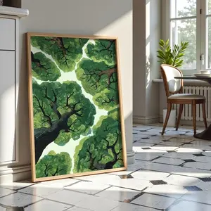 Forest Print, Tree Poster, Forest Wall Art, Green Print, Botanical Wall Art, Landscape Art, Sage Green Wall Art