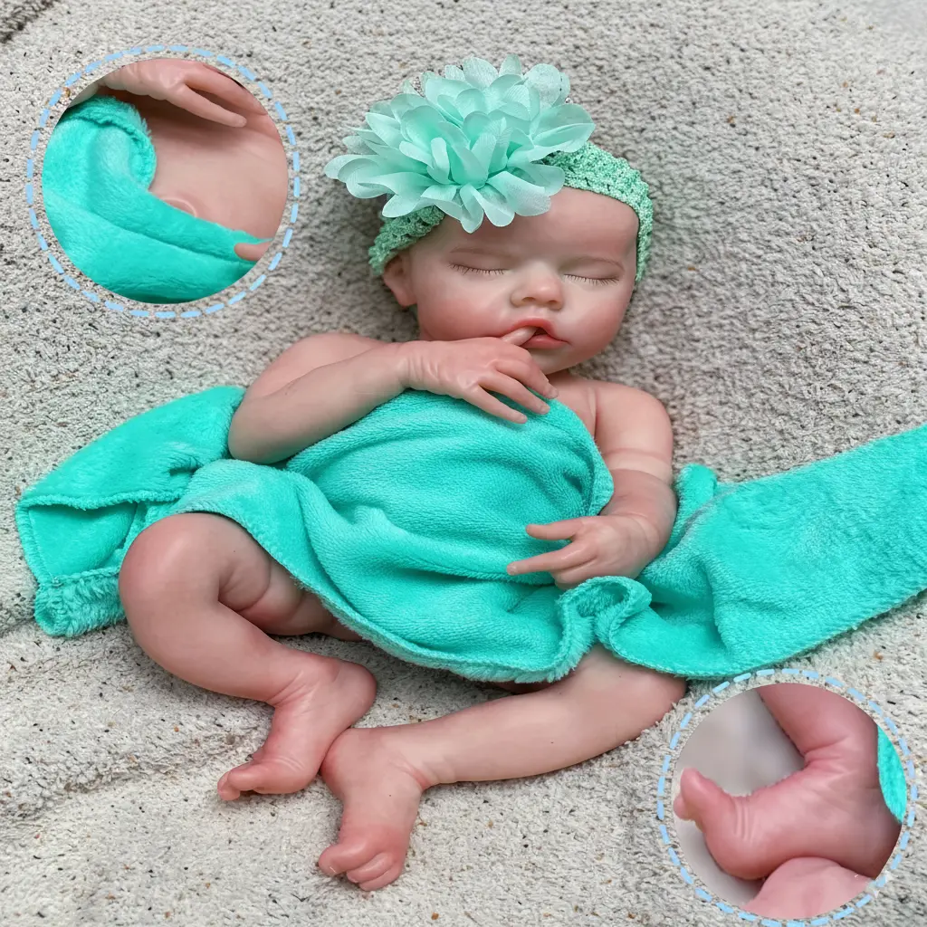 16.5-Inch Full Body Silicone Reborn Girl Doll - Gorgeous Realistic Baby Doll (Around 15.75-Inch/40cm, 2.2-2.3kg), Already Painted, Soft Touch, Waterproof Handmade Gift for Children, Gorgeous Doll