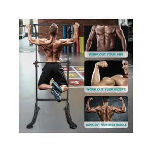 Fitness equipment  Merax Power Tower Workout Station Pull Up Bar Height Adjustable Multi Function Dip Stand For Home Gym Strength Training Fiess Equipment Strength training