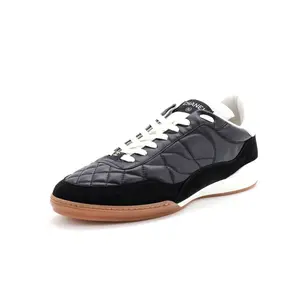 Pre-owned Chanel CC Low-Top Sneakers Quilted Leather and Suede by Rebag