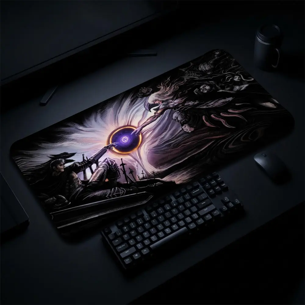Collection Berserk Gaming Mouse Pad Personal, Custome, Anime Desk Mat Extended Keyboard Pad Waterproof Non Slip Rubber Base Large Mousepad for PC Gamer Setup Desk Accessories 40x21 Inch,Office Gifts, Decor desktop