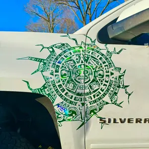 Azteca Sun Calendar Decal Sticker - Outdoor Vinyl, 3 Sizes Available -  7+ Years Lasting - Step-by-Step Instructions Included - Easy Apply