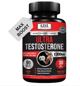 Kaya Naturals Ultra Testosterone - Men's Testosterone Booster with Tongkat Ali, Horny Goat Weed, Tribulus - Natural Workout Supplement for Energy, Stamina, and Strength Booster - 90 Count