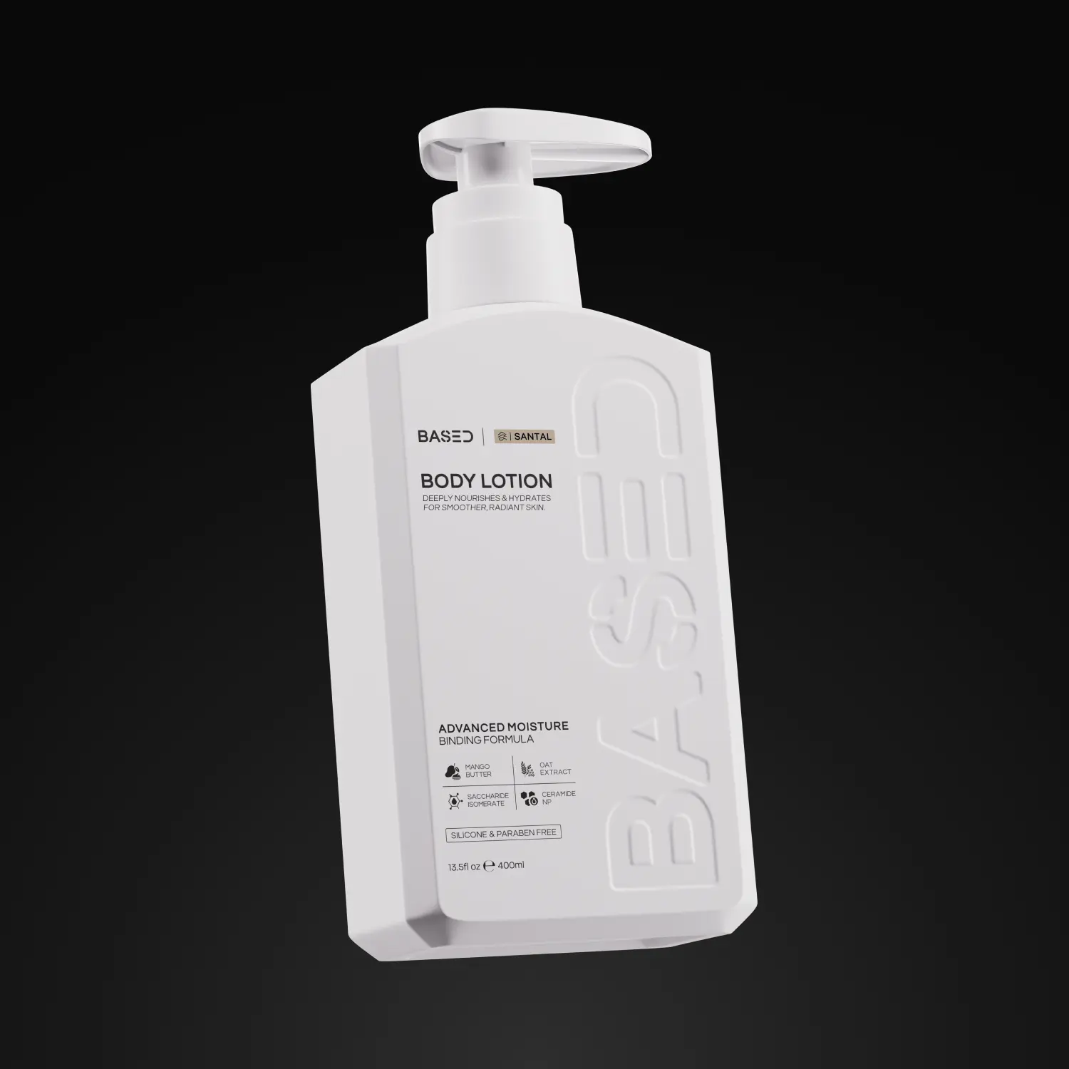 BASED Body Lotion | Santal Scent | Advanced Moisture Binding, Deeply Nourished, Visibly Radiant | Simple, Effective, BASED.