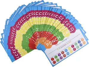350 count Punch Cards for  with Polka Dots for Classroom Student Rewards, Behavior Recognition, and Business Customer Loyalty Incentives (350) (20 colored circular holes)