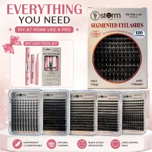 Storm Lash DIY Cluster Lashes, Wispy Natural Eyelash Extensions, Soft Lightweight Individual Lashes, Waterproof Long-Lasting Wear, Beginner-Friendly At-Home Application