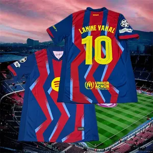 2025 2026 Home Red Blue Yamal 10 Short sleeve Soccer jersey