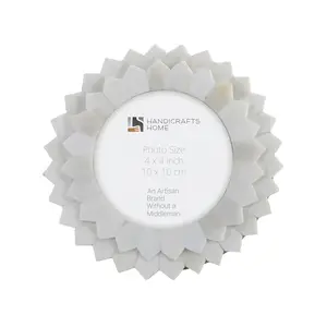 Baby Round Picture Frame Scalloped Radiance Collection - 4" x 4"