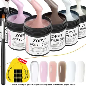 3-Piece Nail Gel Set, Transparent Nude Milky, Hardening Extension Gel, Acrylic Soft Gel, DIY Manicure Kit, Strengthening Nail Care