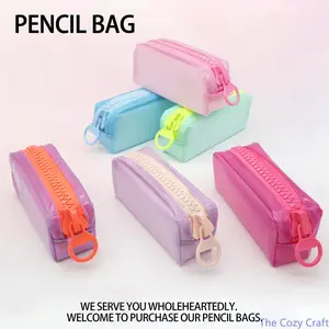Clear PVC Pencil Case For Girls Large Capacity Aesthetic Stationery Bag Unique Trendy Pen Pouch Cute See‑Through School Supplies Organizer Stylish Non‑Duplicate Design For Back To School Teens Daily Study Exam Use outdoorfun
