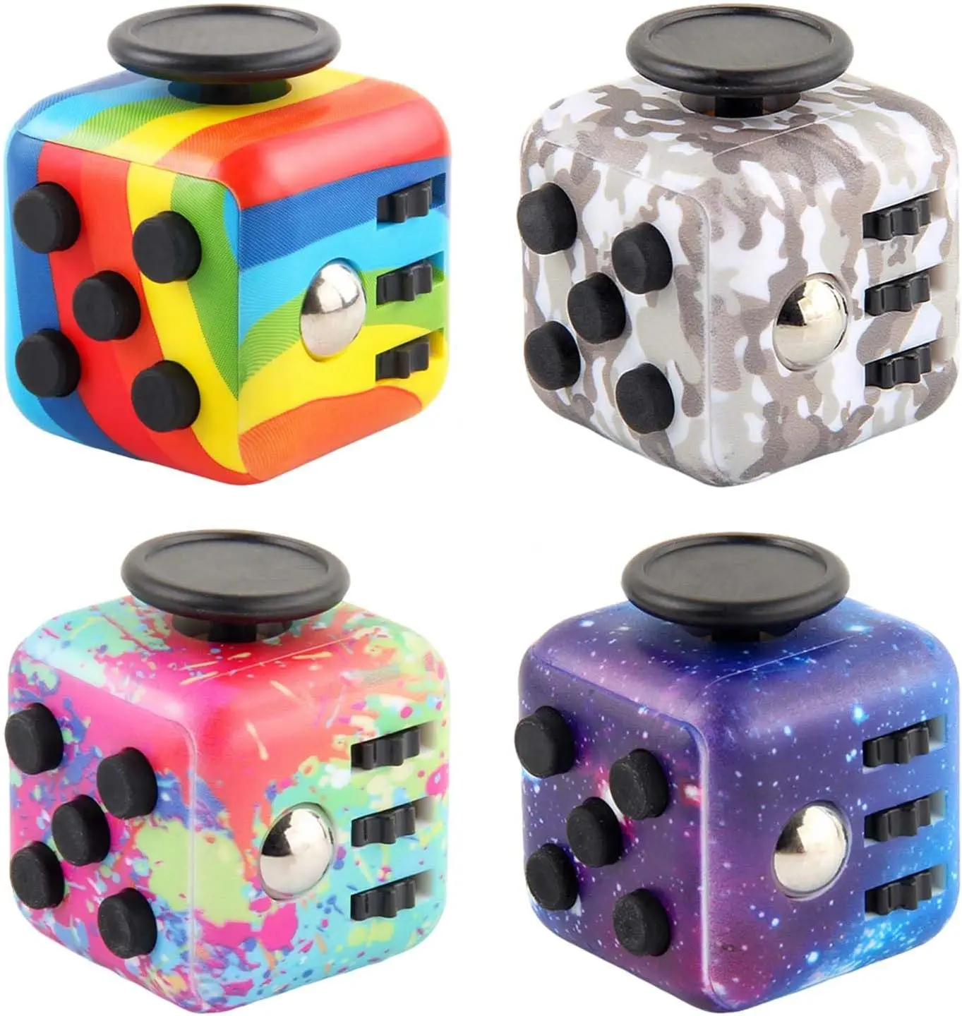 Silent Cube Fidget Toy Pack - Adult Use Sensory Cube Dice, Stress Dice for Anxiety Relief, Focus Support (Ideal for ADHD Needs), Sensory Cube Dice Fidget Toys