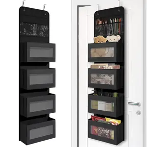 [New Deal] Heavy Duty Over Door Organizer, Wall Mount Hanging Organizer Storage with 4 Large Capacity Pockets, Hangable