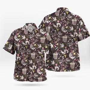 Bubblegum Beach Limited – Cute Anime Trash Mammals Hawaiian Shirt – Raccoon, Skunk, Opossum Vibes