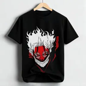Cursed Reflection with Demon Smile – Bold Anime Graphic in Black Tee for True Fans | Energy Unleashed