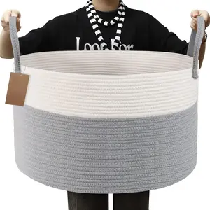 Large Capacity Clothes Basket with Handle, Summer Foldable Laundry Basket, Storage Basket for Home Laundry Room, Bedroom, Living Room, Laundry Basket Organizer