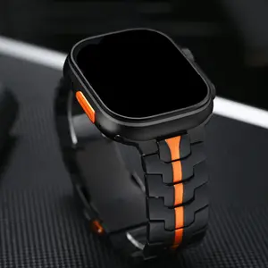 Titanium Luxury Strap for iWatch 49mm 46mm 45mm 44mm Mens Metal Bracelet for iWatch Ultra 2/1 Series 10 9 7 8 6 5 4 Se Business Band