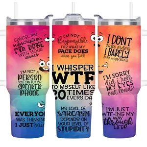 40oz Insulated Stainless Steel Tumbler with Handle & Straw,Sarcastic Quote Stainless Steel Insulated Mug - Perfect Birthday & Christmas Gift for Women Men Coworkers