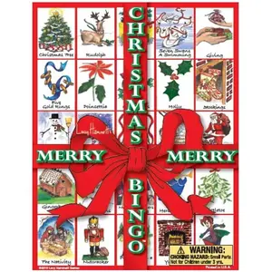 Lucy Hammett Christmas Bingo 6 Picture Boards, 42 Cards & Bingo Chips, All Ages