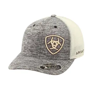 Ariat Unisex Baseball Cap Grey with Offset Logo Mesh Back Snapback Patch Cap Hats