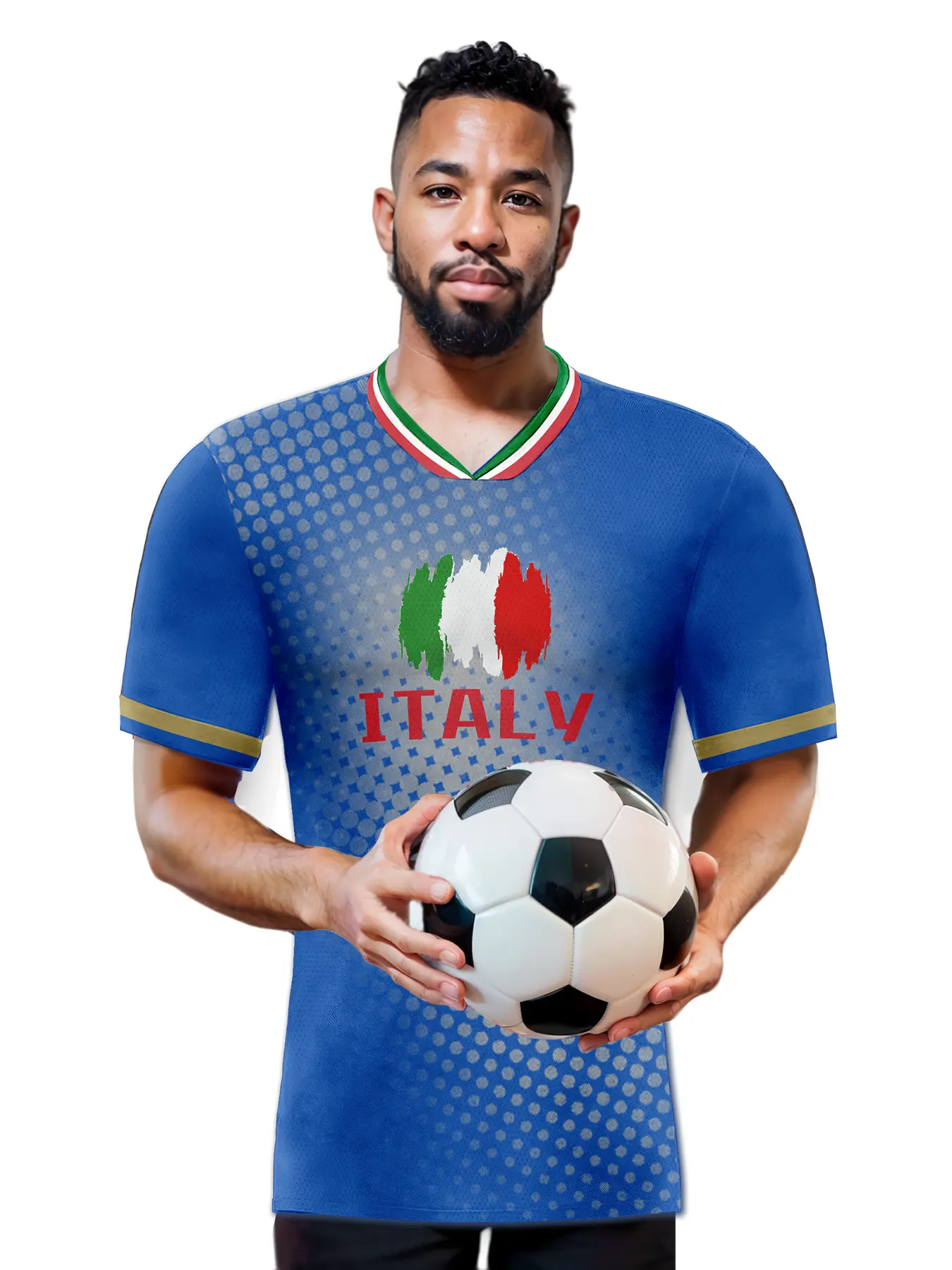 Soccer Jersey Men's Sportswear Blue Football Uniforms-Italy