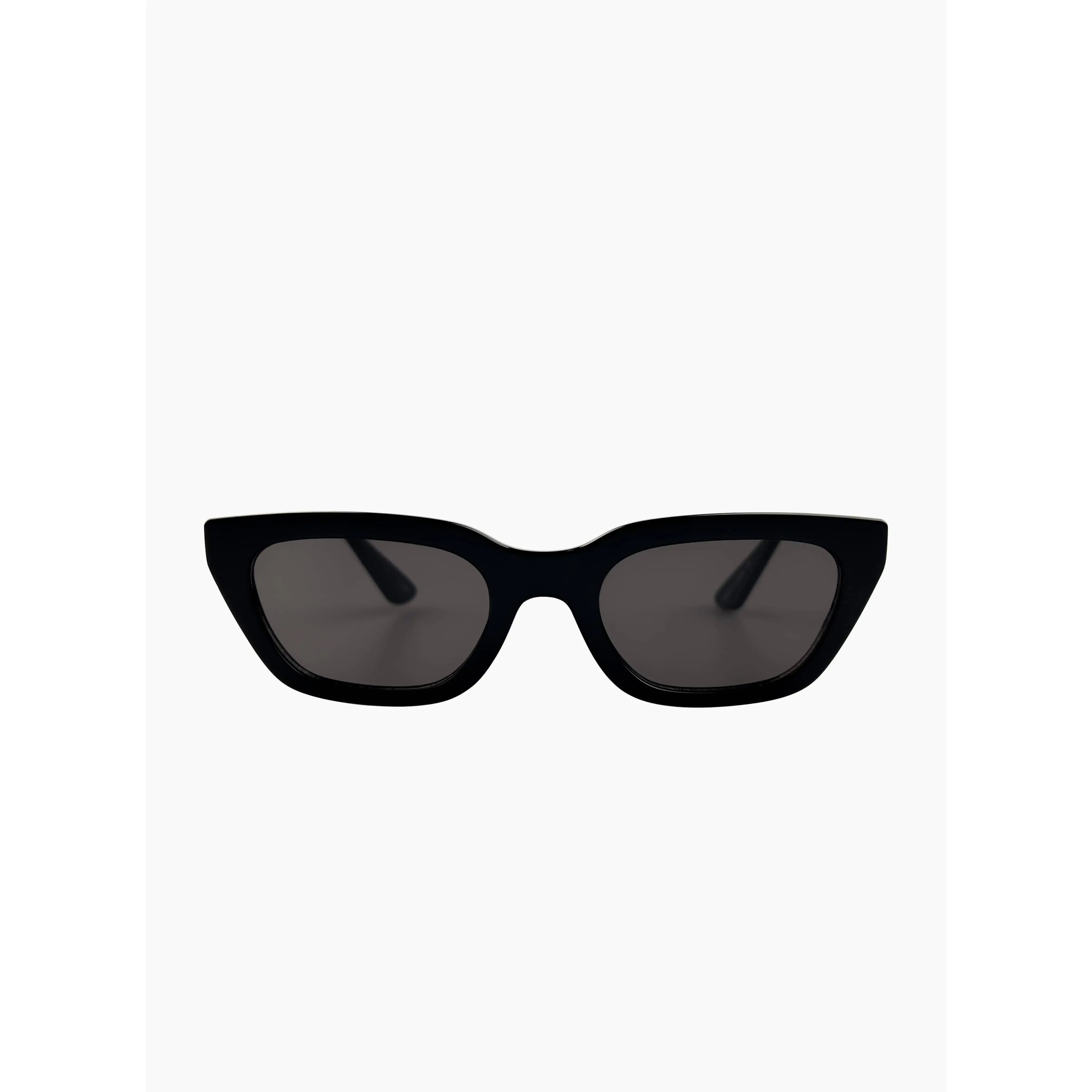 OTRA Nove Black Cat Eye Sunglasses - Fashion Sunnies, Modern Frames, Styling Sunglasses, UV Protective Glasses - Shiny Black Frames, Smoke Lenses - Full UV Protection, Lightweight, Versatile - Minimalist, Casual Streetwear - Vegan Pouch Included, Modern F