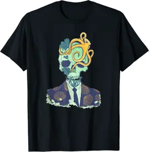 ocean skull in a suit with octopus on head T-Shirt - Phoebeumba Shop 96B0BFQYSNVL