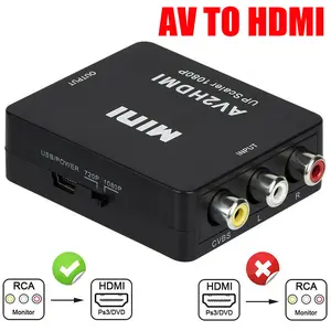 1080P RCA AV to HDMI HD Converter Composite CVBS Audio Video Adapter For PS2 Wii Xbox VHS NES SNES