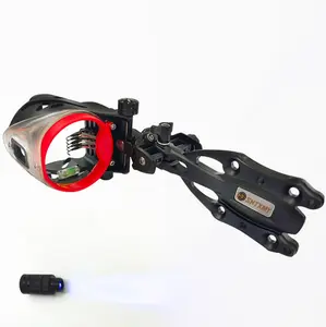 5-Pin Bow Sight for Compound Bows – Micro Adjustable Archery Sight with 0.019" Fiber Optics and Hunting Bow Sight Light.