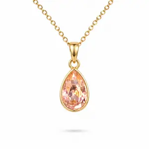June 18K Gold Plated Necklace with Genuine Swarovski Crystal Birthstone