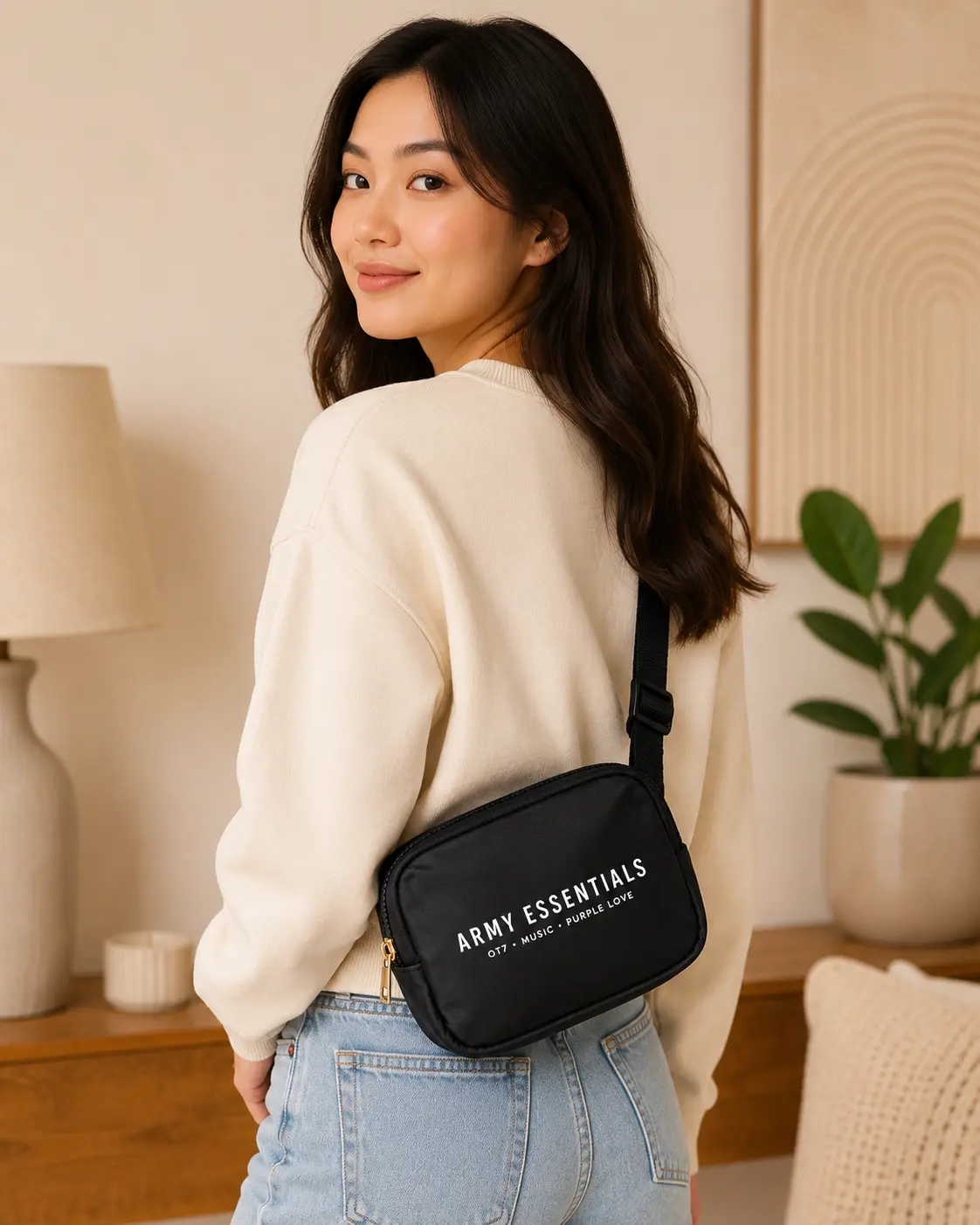 ARMY Essentials Crossbody Belt Bag – Black OT7 Concert Bag