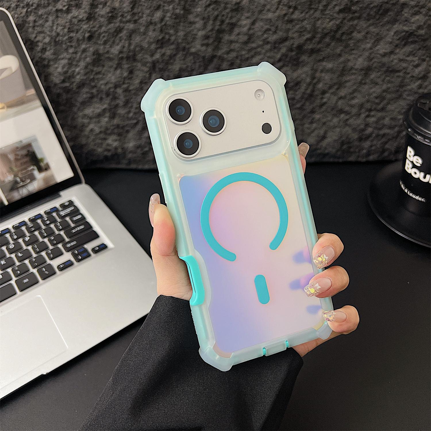 Luxury Color Changing Laser Case for iPhone 17 Air 16 15 14 13 Pro Max Iridescent Gradient Magnetic Phone Case Shockproof Heavy Duty Protective Cover for Women Men Luxury Color Changing Laser Case for iPhone 17 Air 16 15 14 13 Pro Max Iridescent Gradient Magnetic Phone Case Shockproof Heavy Duty Protective Cover for Women Men