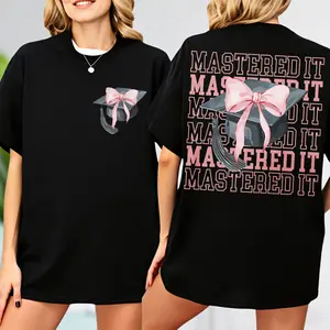 Mastered It T-shirt, Double-sided Printing Masters Degree Graduation Gift, Coquette Bow Graduate T-shirt