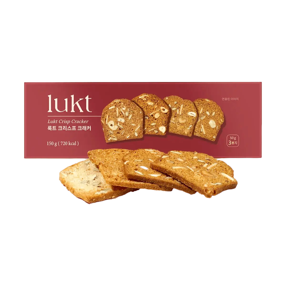 LUKT Korean High Protein Whole Wheat Nut Crisps 150g - Healthy Snack, Low Carb, Keto Friendly, Delicious & Nutritious