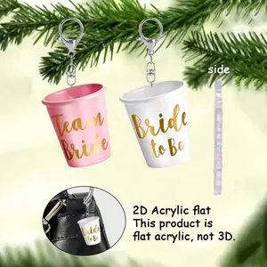Acrylic Mini Wine Glass Charm, Bride Groom Toast Cup, Single Party Plastic Cup Decoration, Keychain, Bag Decor, Wedding Gift