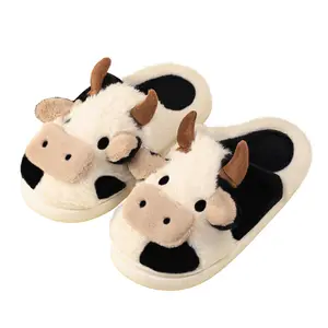 Women's Cow Slippers Platform Mini Boots Cozy Designer Fuzzy Slides Indoor/Outdoor Anti-Slip Fleece Lined Sneaker-like Comfort Short Ankle Boot Footwear Walking Shoes