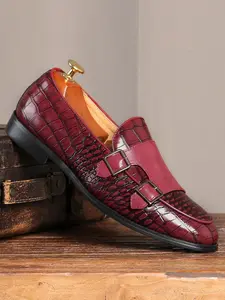 Men's Fashionable Crocodile Embossed Slip on Dress Shoes, Casual Comfortable Loafers for Daily Wear, Business Formal Shoes for Men