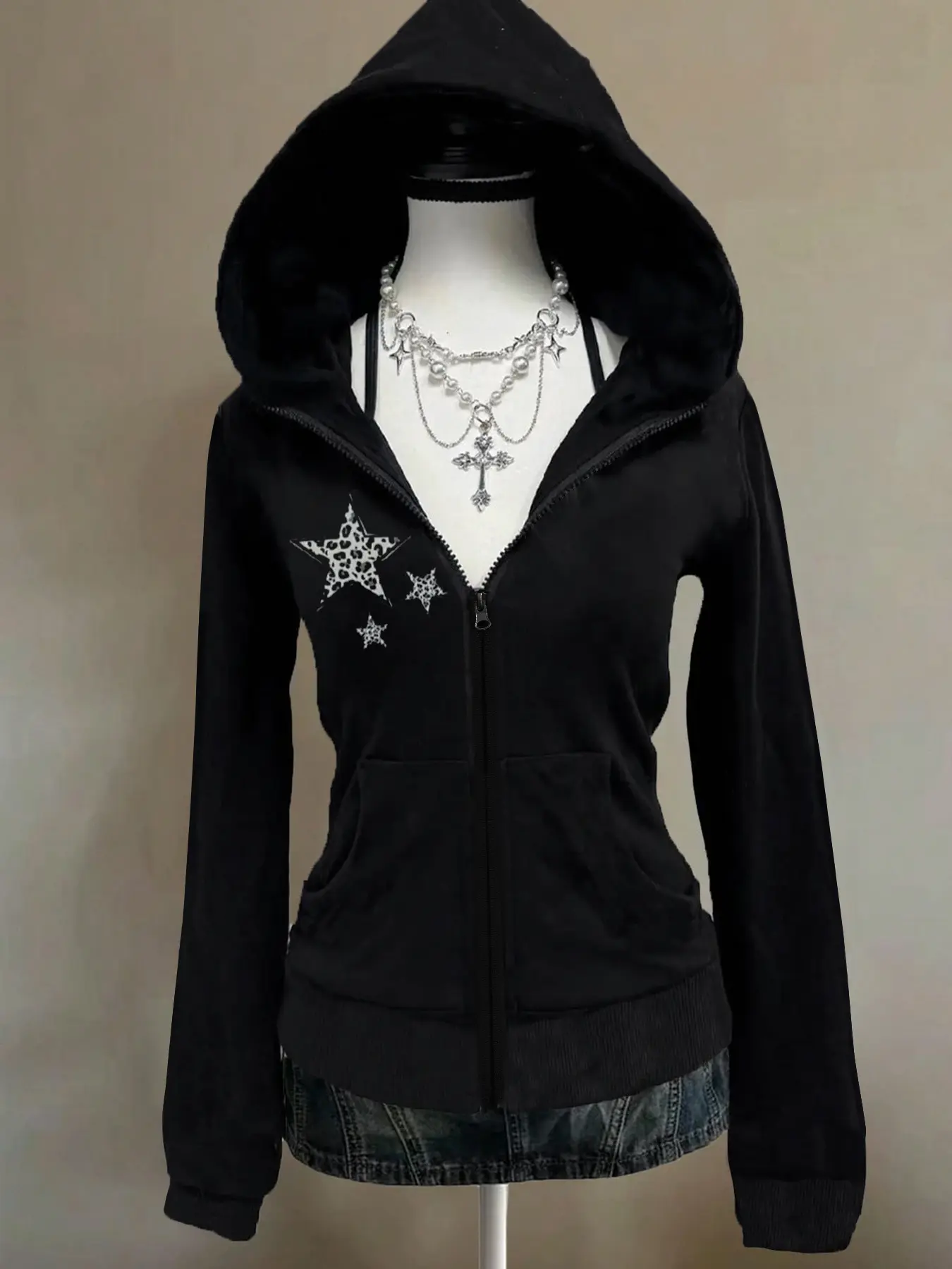 Women's Hooded Graphic Long Sleeve Fitted Sweatshirt Womenswear for Elegant Gatherings, Home Comfort, Casual Daily Wear, Fashion Streetwear, Vintage Youth Style, Fall & Winter, Graphic Hoodies