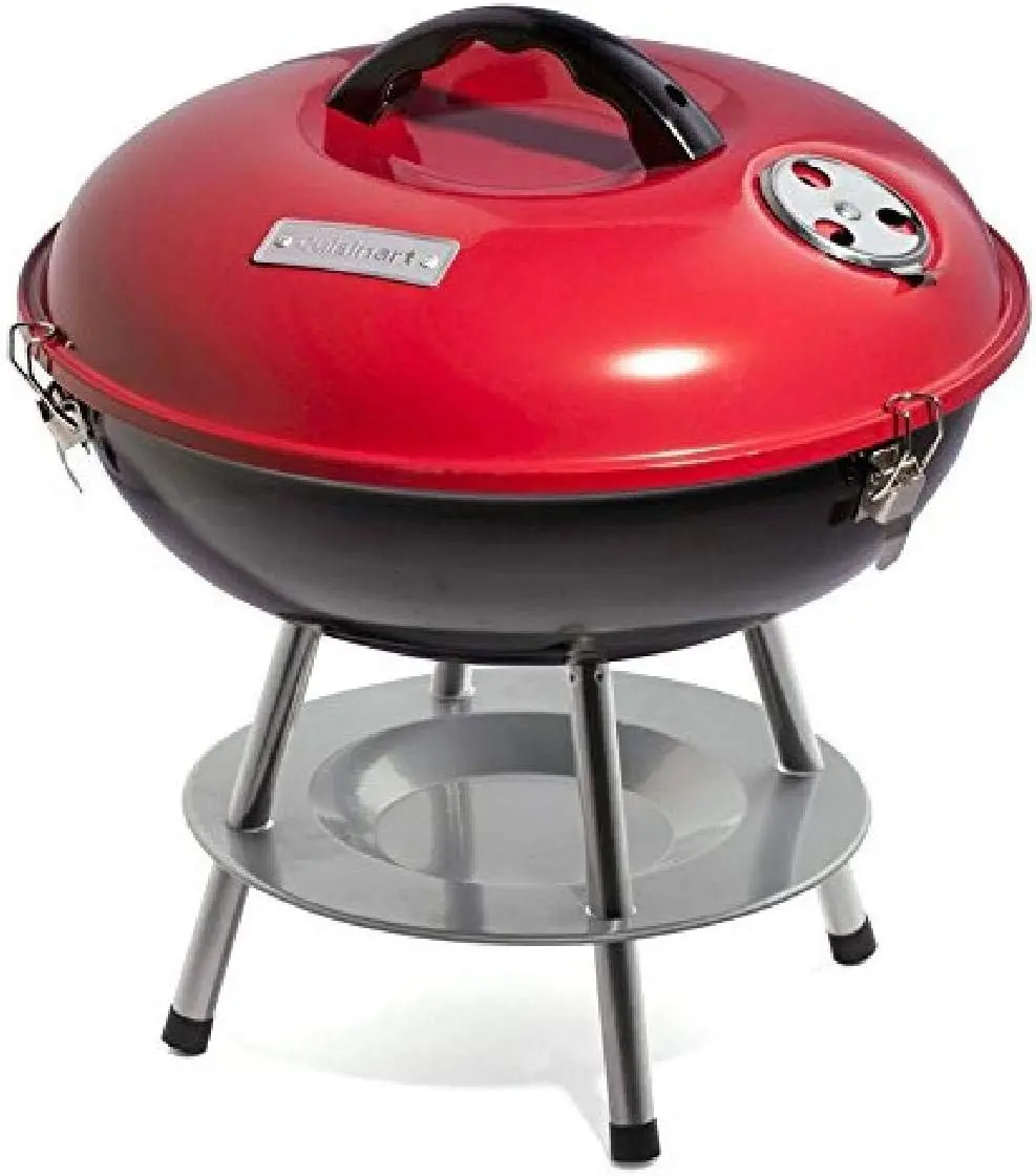 Premium 14-Inch Portable Charcoal Barbecue Grill with Foldable Legs and Ventilation System Ash Rack