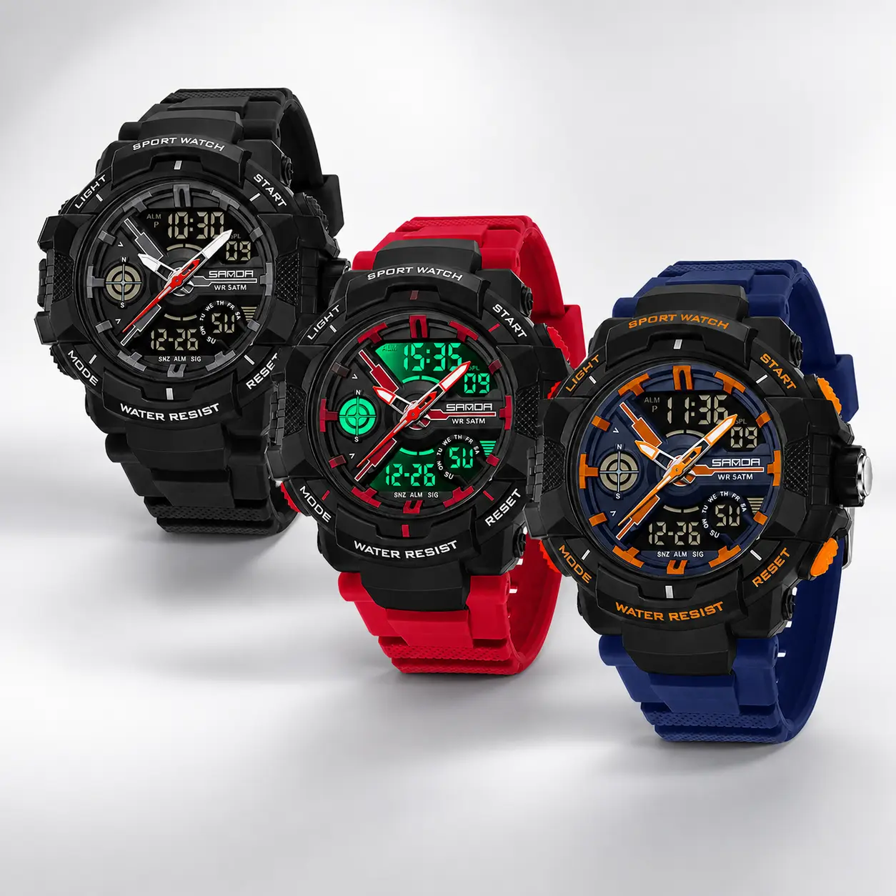 Sport Watch - Dual Display Men's/Unisex Waterproof Digital Analog Wristwatch with LED Backlight, Stopwatch & Alarm