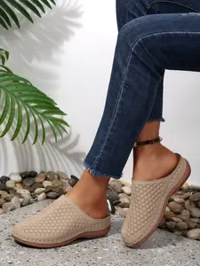 Tiktok 2026 New Hollow Out Breathable Slip-On Slippers, Soft Sole Anti-Slip, Casual PU Leather Rubber Bottom, Comfortable Outdoor Wear Footwear