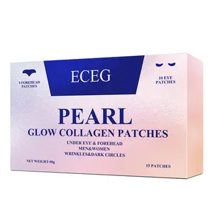 15pcs Pearl Forehead Wrinkle Patches, Under Eye & Forehead Patches For Men & Women , Collagen Hyaluronic Acid Forehead Patches, Wrinkles & Dark Circles Removal Eye Masks
