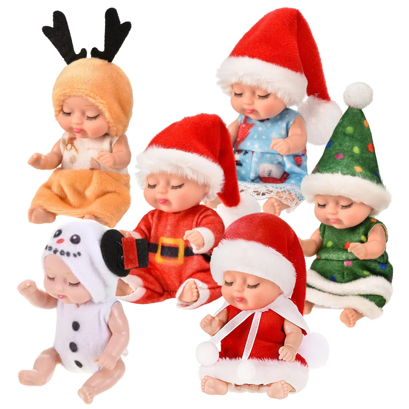 Realistic Vinyl Mini Sleeping Doll - Closed-Eyes Unisex Toddler Girl Doll for 3-4 Years, Soft-Sensory Anime & Manga Themed Toy for Calming Children, Party Gift Choice