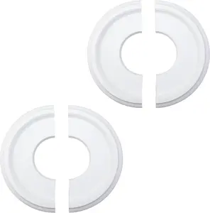 2Pcs Lighting PU Ceiling Medallion,White Ceiling Medallion 10 inches for Light Fixtures,Ceiling Fans,Chandeliers
