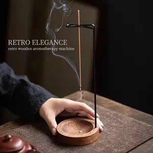 Luxury Wooden Backflow Incense Burner | Creative inverted smoke design | Perfect for Meditation & Home Decor | Sandalwood and Agarwood Compatibility | Best Holiday Gift