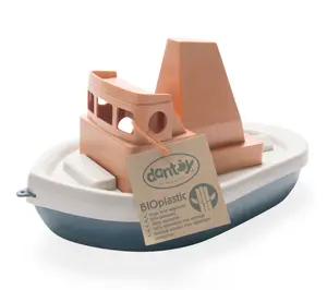 Dantoy BIO Tuff Tuff Boat, Peach and Blue Toy Tug Boa