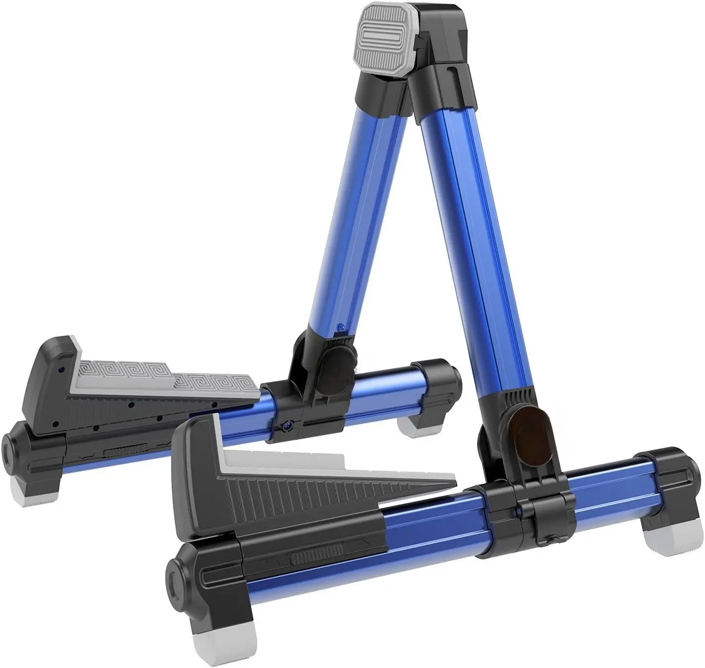 Guitar Stand - Foldable  Floor Stand Adjustable for All Types of Guitars, Basses, Ukuleles and Violins, Banjo Easy to Carry Steady Stand Safe Protection (Blue)