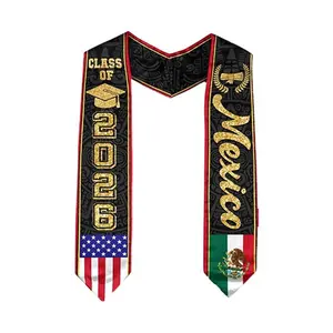 Mexican Graduation Stole, Mexican Sash for Graduation 2026, American Mexico Flag Graduation Stole, Graduation Gift