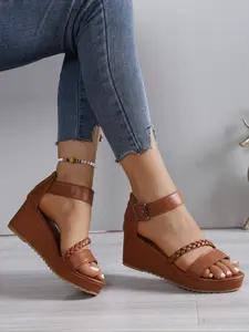 Women's Casual Wedge Sandals, Comfortable Summer Shoes, Stylish Low Heel Footwear, Perfect for Daily Wear, Ladies Fashion Sneakers, Wedge Heels